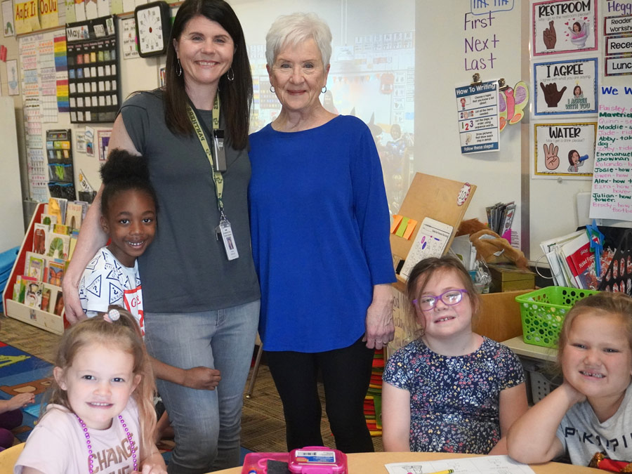Teacher’s mom makes positive impact in kindergarten classroom