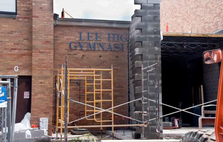 The old meets the new as construction continues at Lee Middle and High School