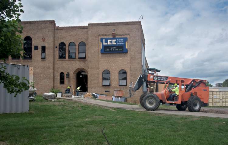 The original entrance, which was built in 1919, will have a new ramp that is being constructed by Integrated Interiors Inc.